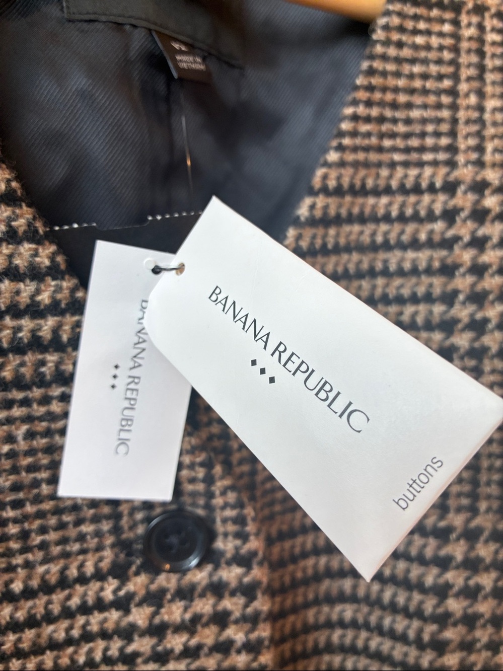 Banana Republic Brown and Black Classic Wool Blend Button Vest, 12 - Picture 4 of 6